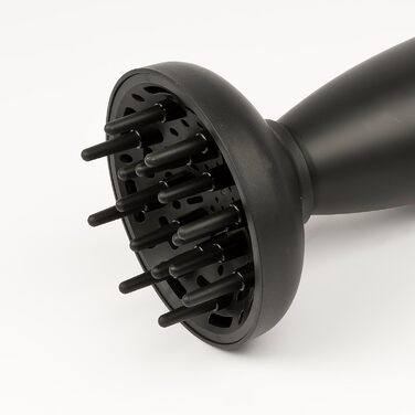 Безщітковий фен Girmi PH91, 2200 Вт, 2 швидкості, 3 температури, іонізація, з дифузором та концентраторами, компактний, чорний/золотий