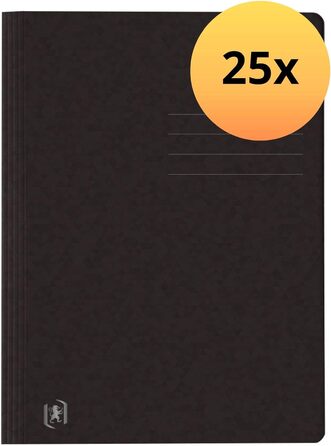 Оксфордська папка А4, виготовлена з картону, в асортименті 25 шт. (чорна, одинарна)