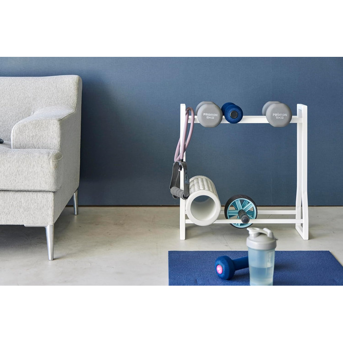 Стійка для гантелей Yamazaki 1963 TOWER, біла, сталь/силікон, 52 x 17 x 54,3 см, біла