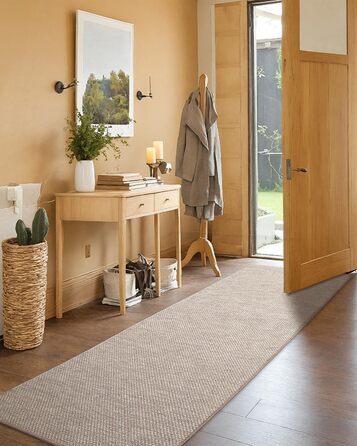 Килимки для кухні COLOR&GEOMETRY, нековзні, що праються, 65x240 см, тонка тканина 4 мм, кухонний килимок на гумовій основі, абсорбуючі, легко очищаються, для підлоги перед раковиною, для коридору, бежевий, 65 x 240 см (прямокутний)