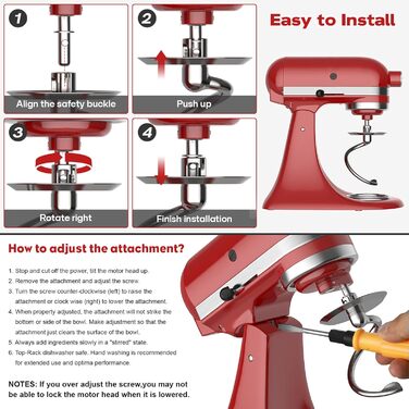 Заміна гачка для тіста GVODE для мішалки Kitchenaid, гачок для тіста K45DH для міксера Kitchenaid 4.5-5 QT з нахиленою головкою, насадка для тіста з нержавіючої сталі Можна мити в посудомийній машині