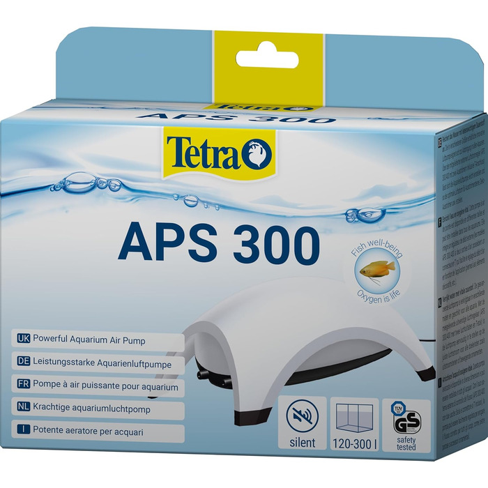Повітряний насос для акваріума Tetra APS 300 - тихий діафрагмовий насос для акваріумів від 120 до 300 літрів, білий