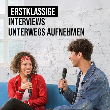 �DE Interview PRO Бездротовий ручний конденсаторний мікрофон з капсулою мовної якості та 32-бітним вбудованим записом для створенн