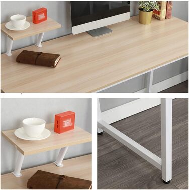 Комп&39ютерний стіл Невеликий робочий стіл Офісний стіл з дерев&39яного композиту та металевого каркасу, з підставкою, стіл для ПК та ноутбука Навчальний стіл для дому та офісу, 80 * 40 см, світлий дуб