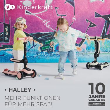 Дитячий самокат 2 в 1 Kinderkraft Halley, від 1 року, рожевий