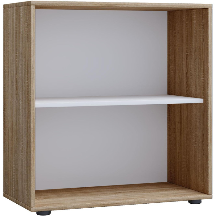 Дерев&39яна окремостояча полиця VCM Компактна шафа для документів Розміри приблизно Ш 70 x В 74 x Г 37 см Елегантна окремостояча полиця Офісна полиця Lona, 2 полиці, дуб Сонома