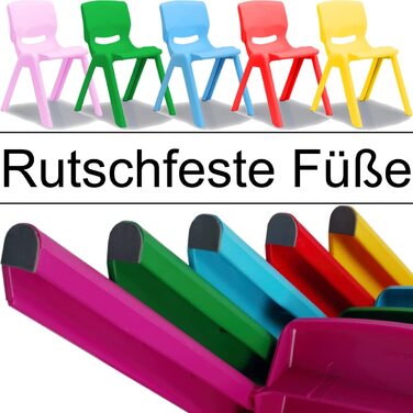 Дитячий стільчик Stimo з гумовими ніжками, вантажопідйомність до 100 кг, штабелюється та стійкий до перекидання, підходить для використання в приміщенні та на вулиці (виготовлений з пластику) (червоний)