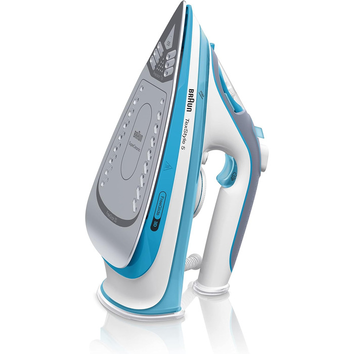 Парова праска Braun TexStyle 5 SI 5006 BL - праска з підошвою Freeglide 3D, вертикальна подача пари, потужність 2600 Вт, паровий у