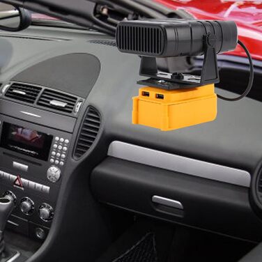 Автомобільний обігрівач на батарейках, невеликий електричний обігрівач потужністю 200 Вт з 2 USB-виходами, 2 регульованими режимами нагріву, підходить для літій-іонних акумуляторів