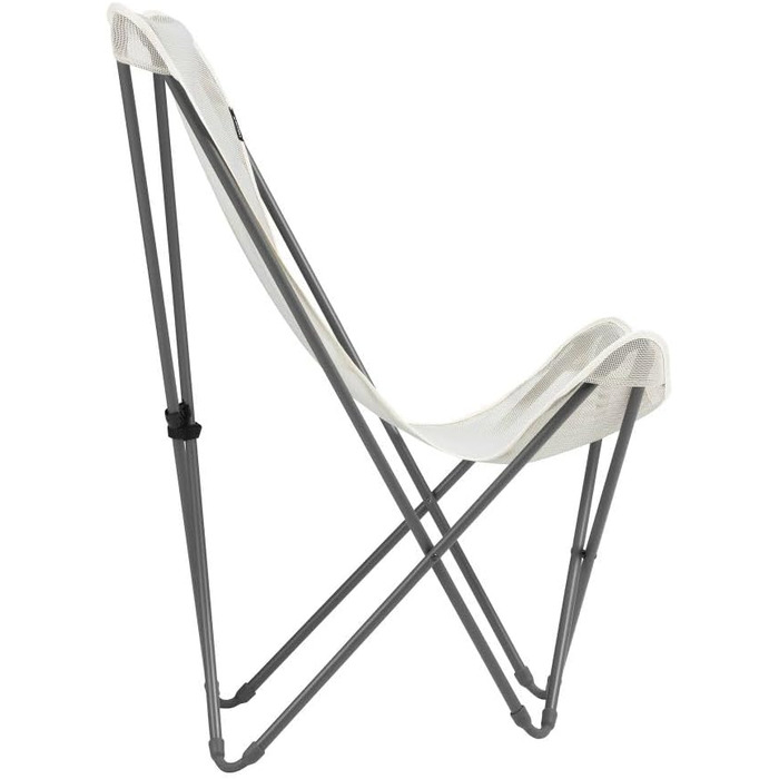Складане крісло-метелик POP UP - Міцна та знімна тканина Batyline - Вуличне крісло для тераси, відпочинку, саду - 1 положення, Максимальний комфорт, Франція - Житньо-бежевий