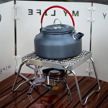 Портативний складаний гриль-стійка для гриля - , сріблястий, кріплення для варильної поверхні з нержавіючої сталі, підставка для пароварки, підходить для приготування чаю на плиті, пікніків, барбекю, кемпінгу тощо.