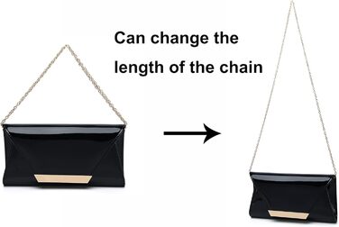 Жіноча лакована сумочка-клатч для вечірок, чорна