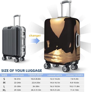 Еластичний чохол для валізи з принтом, захисний чохол для багажу, стійкий до подряпин, розмір 85 см, чорний колір