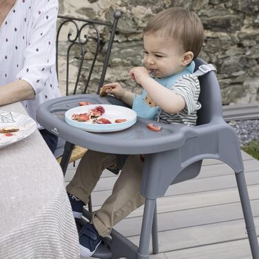 Регульований стільчик для годування 2-в-1, перетворюється на дитяче крісло, 6 місяців - 3 роки (макс. 15 кг), легкий (3,3 кг), дит