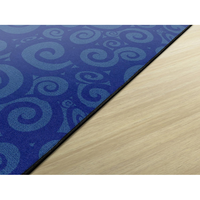 Дитячий килимок з візерунком вихор, 1,8 м х 2,4 м, синій, 389-32A