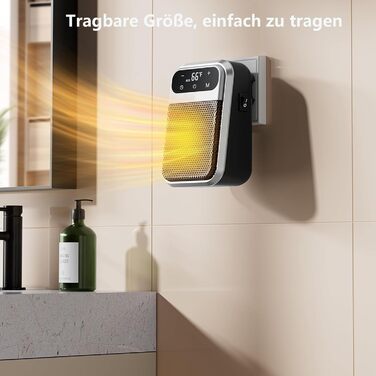 Підключається до мережі з вентилятором та дистанційним керуванням, міні-керамічний вентилятор для ванної кімнати, енергозберігаючий, тихий обігрів, променевий обігрівач потужністю 800 Вт з 12-годинним таймером, термостатом та захистом від перегріву для сп