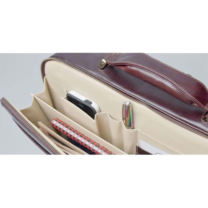 Італійська розкішна шкіряна сумка для ноутбука Volterra в чорному кольорі