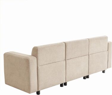 Місний диван Merax, сучасний дизайн, невеликий диванчик з шенілової тканини, м&39які меблі з комфортною підкладкою, для вітальні/спальні/гостьової кімнати, бежевий A-бежевий, 3-