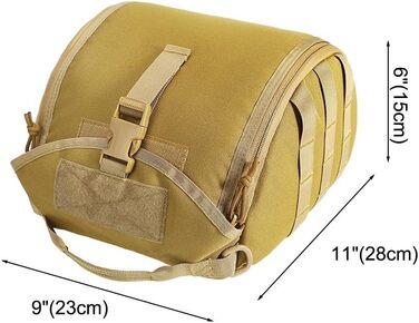 Тактична сумка для шолома, легка сумка для шолома, стійка до подряпин, сумка для шолома, м&39яка сумка для зберігання страйкбольного шолома, сумка-сумка для шолома MOLLE Clamshell для спорту, полювання, хакі