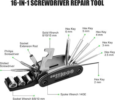 Набір інструментів для велосипеда, багатофункціональний 16-в-1
