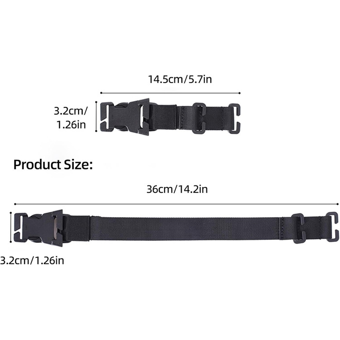 Пояс для рюкзака Molle з 6 елементів, пояс для рюкзака Tactical Rush Tier System з подовжувальним модулем, компресійні ремені для зовнішнього використання, чохол, ремінь для спального мішка з пряжками-фіксаторами