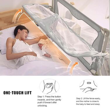 Дитяче ліжечко 3-в-1, дитяча колиска, дитяче ліжко, дитяче ліжечко для немовлят у ліжку, дитяче ліжечко для ліжка з пружинним блоком, ліжечко з москітною сіткою, яке можна розмістити на ліжку (кремово-білий 120x50 см кремово-білий)