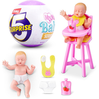 Від ZURU, колекційна капсула-сюрприз, іграшка для дівчаток, реалістичний міні-немовля, ігровий набір та аксесуари, серія 2, 5 Surprise My Mini Baby Series 2