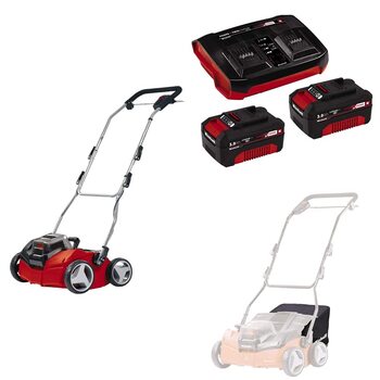 Аератор-садовий пилосос GE-SC 35/1 Power X-Change (2 шт. 18V, ширина захвату 35 см, глибина обробки до 9 мм, безщітковий двигун, у комплекті 2 шт. акумулятор 3,0 Агод, зарядний пристрій Twincharger та мішок для збору)