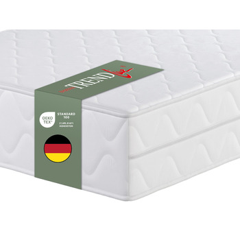 Ортопедичний комфортний матрац Badenia Trendline BT100 2-в-1 Duo XXL, 7-зонний, висота 22 см, рівні жорсткості 2 та 3, 140 x 200 см, сертифікований Oeko-Tex, виготовлений відповідно до німецьких стандартів якості. Рівні жорсткості H2 (м&39який) H3 (середн