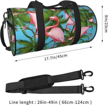 Дорожня сумка з тропічним дизайном (фламінго, пальми) для фітнесу, спорту, велика сумка для подорожей, на нічліг та на вихідні для жінок та чоловіків