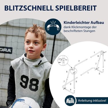 Футбольні ворота HUDORA Hornet 180 з цільовою стінкою - Вуличні для дітей та дорослих - Ворота зі знімною сіткою та двома посиленими стрілецькими лунками - Водостійкі для тренувань та відпочинку (одинарні)