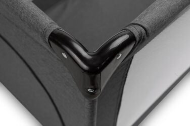 Базове ліжко CARETERO TUR - Ідеально підходить для дому та подорожей - Дорожній матрац - Зручна сумка - Для дітей від 1 місяця до 4 років - 9 кг - Дверцята на блискавці - 124x65x74 см - Графіт