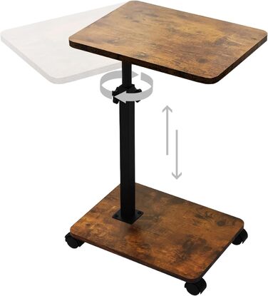 С-подібний журнальний столик, журнальний столик з регульованою висотою та колесами, невеликий журнальний столик, тумбочка, туалетний столик для вітальні, спальні, ванної кімнати