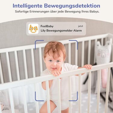 Радіоняня Jeeber 2K/3MP із камерою та додатком Без підписки, 5-дюймова відеоняня з нічним баченням HDR, виявлення плачу/руху/шуму,