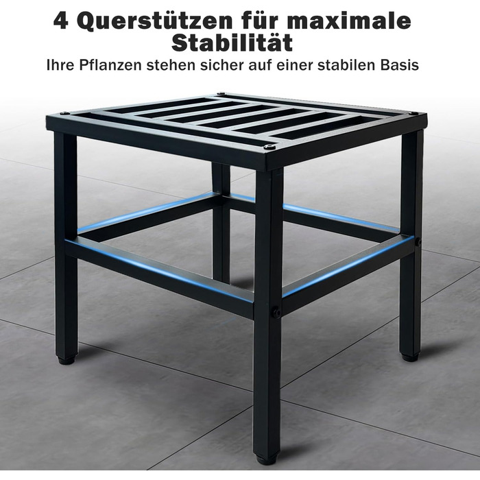 Металева підставка для рослин, 2 шт., 33 см чорного кольору, міцна підставка для квітів, стілець для рослин, нержавіюча підставка для квіткових горщиків, полиця для великих квіткових горщиків, для приміщень, відкритого тер&39єру, саду