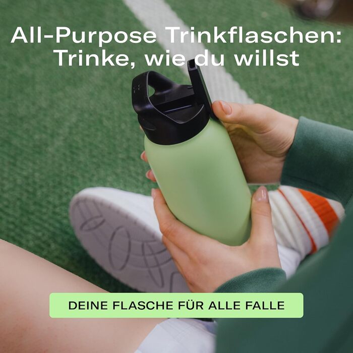 Термос Waterdrop універсального призначення 1 л Пляшка для пиття з трубочкою Ізольована нержавіюча сталь, зберігає напої холодними протягом 24 годин Гарячими протягом 6 годин Герметична та ударостійка Термокружка без бісфенолу А, чорна, 1000 мл