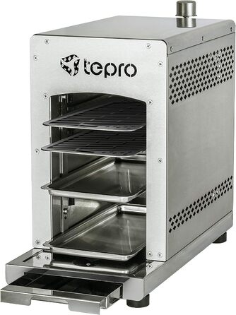 Газовий стейк-гриль tepro 3184 Toronto з керамічним інфрачервоним пальником (макс. 3 кВт) та універсальним захисним чохлом 8413, антрацит (58,5 x 28,5 x 39 см)