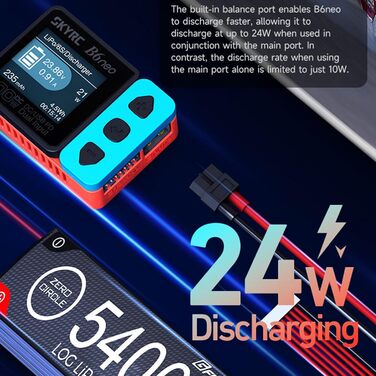 Розумний зарядний пристрій GoolRC B6neo для LiPo акумуляторів, DC 200 Вт PD 80 Вт, балансувальний зарядний пристрій та розрядник для акумуляторів LiPo/Life/LiIon/LiHV 1-6 с, NiMH/NiCd 1-15 с (синій)