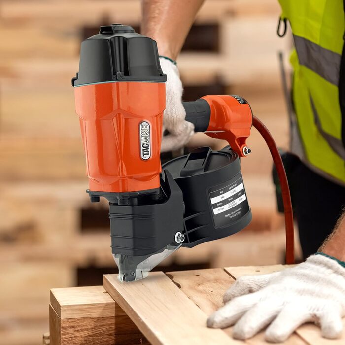 Пневматичний котушковий цвяхозабивач Tacwise HCN83P, використовує плоскі котушкові цвяхи, 38 - 83 мм