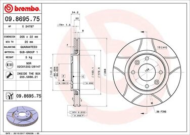 Гальмівні диски Brembo MAX LINE (комплект 2 шт.) 09.8695.75