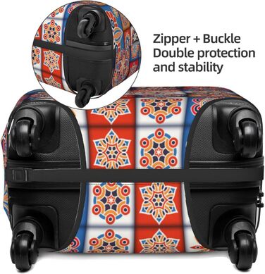 Чохол для валізи Ретро Квіти - еластичний захист від подряпин та пилу, чорний, розмір 85 см