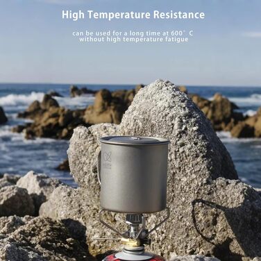 Кухоль Keith Titan Mug, кемпінговий горщик, чашка для кави та чаю на відкритому повітрі з кришкою та складною ручкою 200 мл/300 мл/400 мл/450 мл/500 мл/600 мл/900 мл, легкий посуд для походів, пікніка, напоїв (600 мл Ti3207)