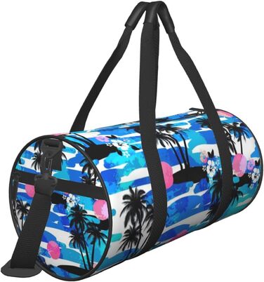 Дорожня сумка-циліндр з пальмовим принтом, спортивна сумка для чоловіків та жінок, сумка-мішок, спортивна сумка