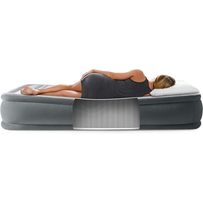 Надувне ліжко Intex Twin Comfort-Plush з Fiber-Tech RP, надутий розмір 99 см x 191 см x 33 см (67766ND)