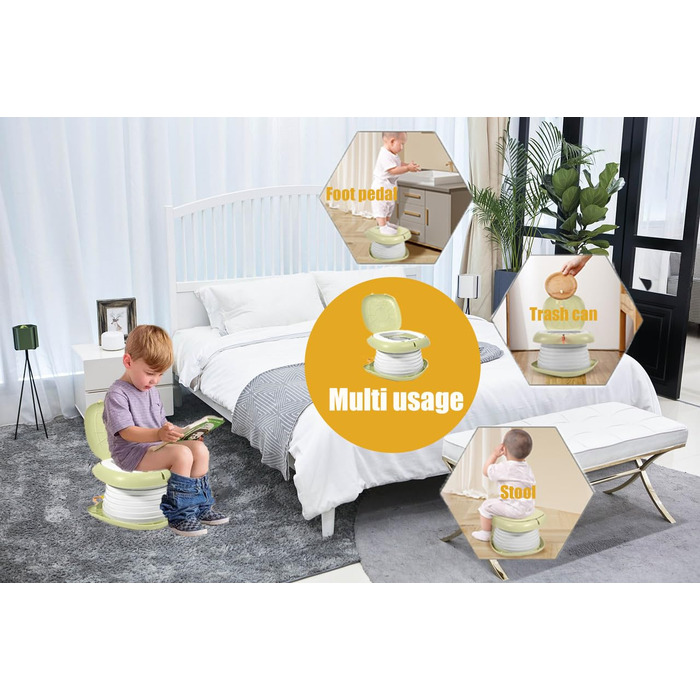 Горщик Складаний дитячий унітаз, Дитяче сидіння для унітазу, Складний унітаз Дитячі сидіння для привчання до горщика Відкритий пор