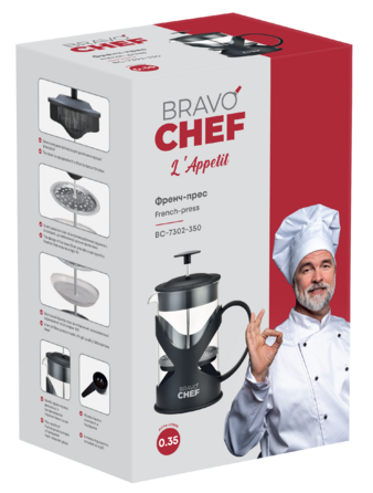 Френч-прес Bravo Chef L'Appetit, 0.35 л  (6908247)