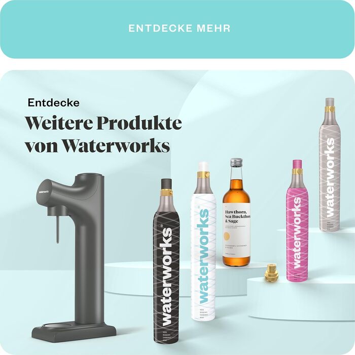 Водопровідна система 2 x циліндр CO2 I Підходить для SodaStream*, Grohe Blue, Aarke, Brita, WasserMaxx та багатьох інших виробників газованої води I Для до 60 л на заправку I * Не для швидкого підключення