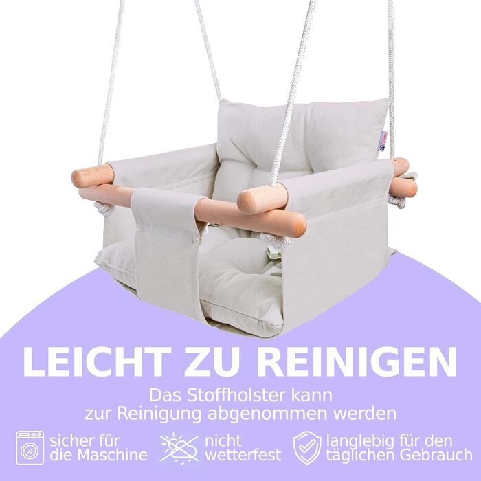 Полотняна дитяча гойдалка, дерев'яне підвісне сидіння гойдалки з ременями безпеки, міцна дитяча гойдалка, гойдалка для дітей для п