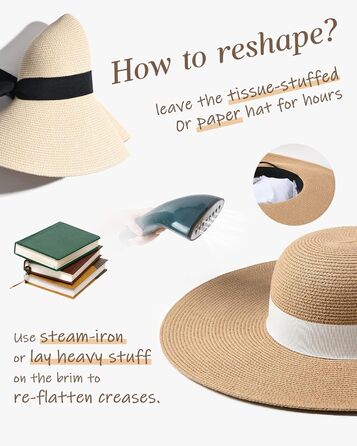 Сучасний літній капелюх для жінок, солом&39яний капелюх із захистом від ультрафіолету та широкими полями, складний сонцезахисний капелюх, пляжна кепка UPF50, колір хакі середнього розміру