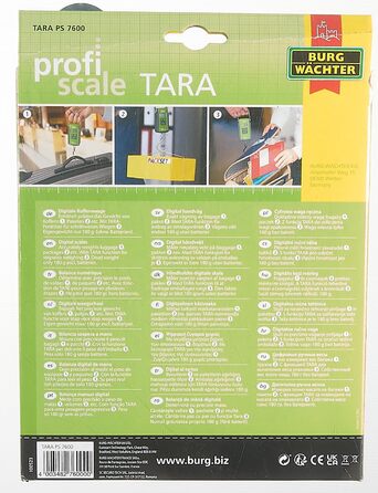 Ручні ваги Tara PS 7600, чорні, вага до 40 кг, просте управління Одинарні, 76000